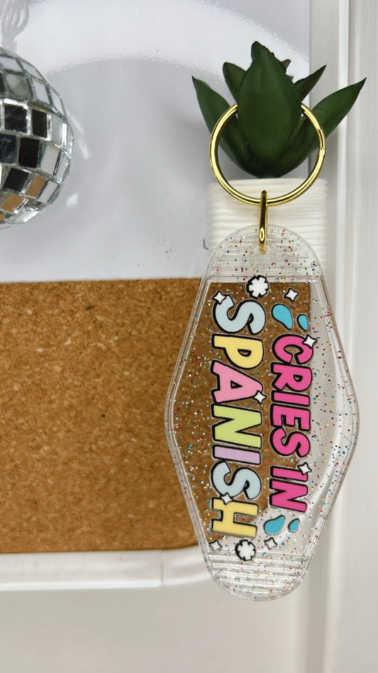 Cries in Spanish Keychain
