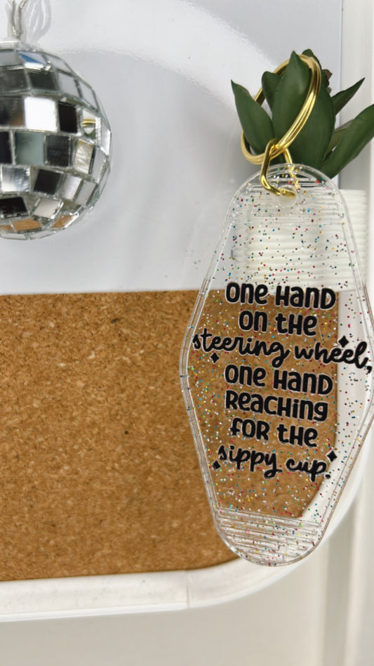 One hand on the steering wheel Keychain
