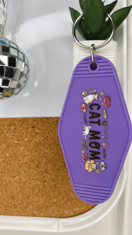 Cat mom Keychain