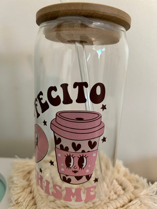 Cafecito con Chisme Glass Cup